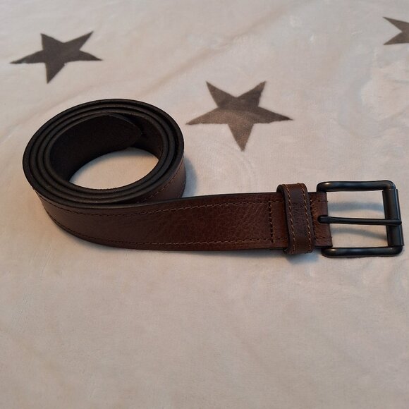 Dickies Men's Leather Belt Size 40 Brown Stitched Genuine‎ Work Outdoor Metal - Picture 1 of 9
